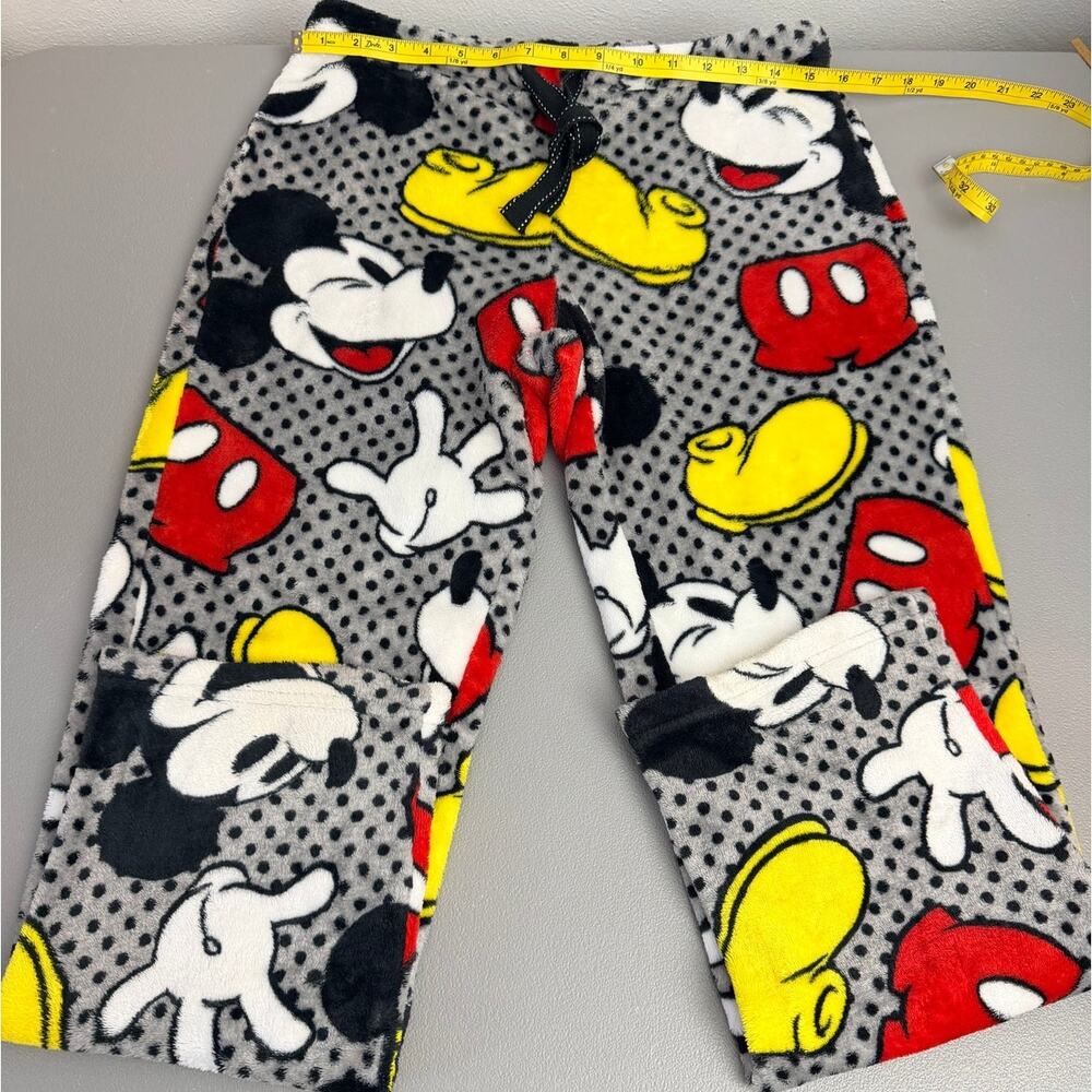 Disney Mickey Mouse Plush Fleece Pajama Lounge Pants Gray S